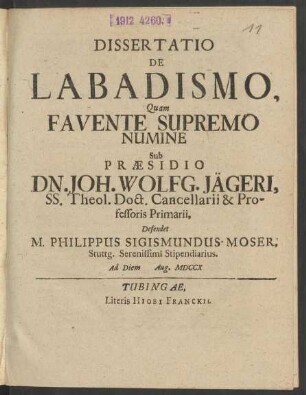 Dissertatio De Labadismo