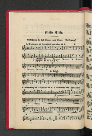 Fünfte Stufe. Einführung in das Singen nach Noten (Fortsetzung.)
