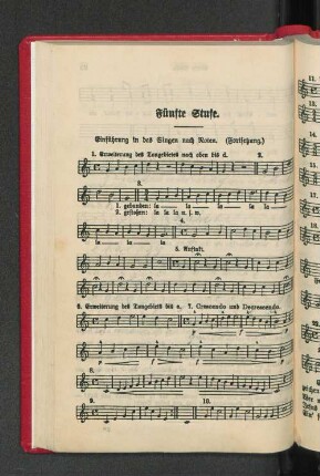 Fünfte Stufe. Einführung in das Singen nach Noten (Fortsetzung.)