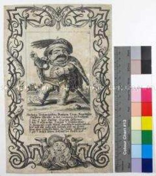 Karikatur und Spottvers auf Holloka Tschimitschko Buttiam aus dem Zwergenbuch "Il Callotto resuscitato oder Neu eingerichtes Zwerchen Cabinet"