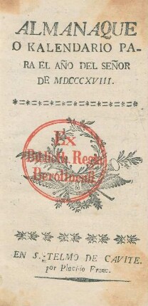 1818: Almanaque o kalendario