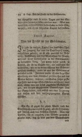 Achtes Kapitel. Von der Frucht in der Gebärmutter.