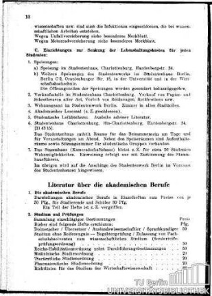 Literatur über die akademischen Berufe