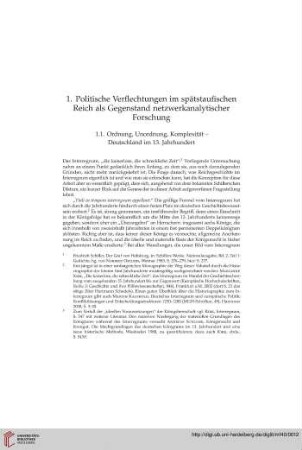 1. Politische Verflechtungen im spätstaufischen Reich als Gegenstand netzwerkanalytischer Forschung