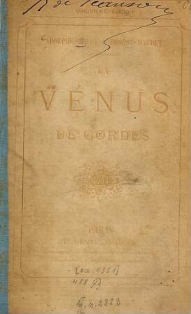 La Vénus de Gordes : Adolphe Belot & Ernest Daudet