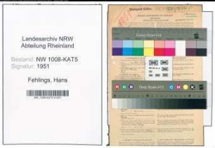Entnazifizierung Hans Fehlings , geb. 28.04.1912 (Steuerinspektor)