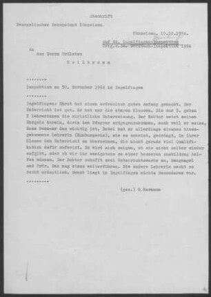 Ingelfingen-Criesbach: Inspektionsbericht 1954