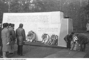Kranzniederlegung an der Gedenkstätte für die Opfer des anglo-amerikanischen Luftangriffes auf Dresden am 13.-14. Februar 1945