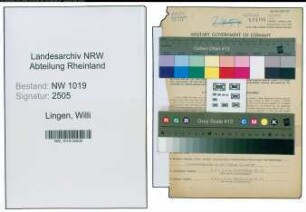 Entnazifizierung Willi Lingen , geb. 01.02.1899 (Kaufmaennischer Angestellter)