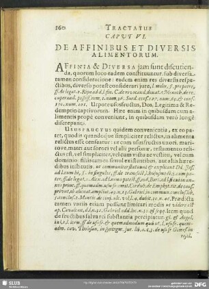 Caput VI. De Affinibus Et Diversis Alimentorum