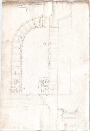 Voit, Johann Michael; Mappe mit Berechnungen und verschiedenen Skizzen - Fenster (Aufriss, Schnitt, Detail)