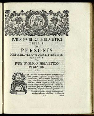 Liber I. De Personis Corpus Helveticum Constituentibus.