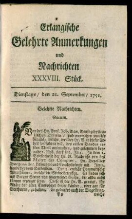 XXXVIII. Stück