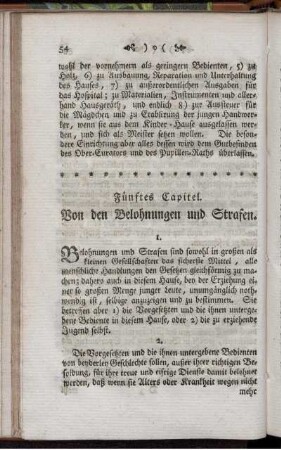 Fünftes Kapitel. Von den Belohnungen und Strafen.