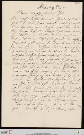 Heid. Hs. 3484,756: Brief von Eberhard Gothein an Marie Luise Gothein