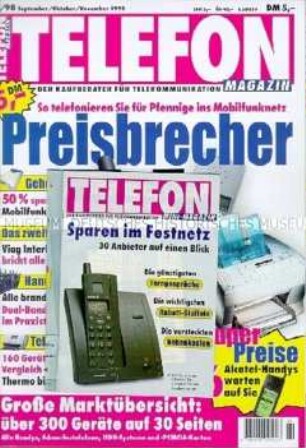 Fachzeitschrift "Telefon Magazin" (Zeitungskiosk 1998)