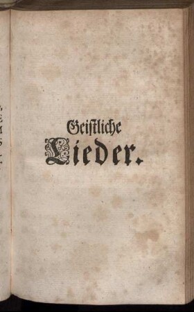 Geistliche Lieder.