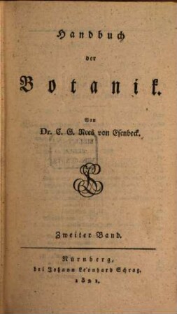 Handbuch der Botanik, 2