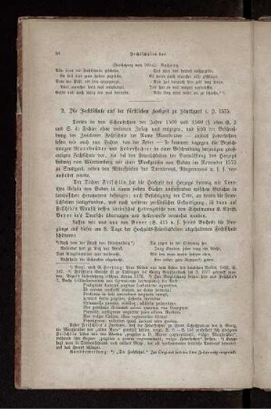 2) Die Fechtschule zu Stuttgart im Jahre 1575