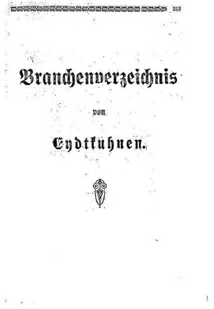 Branchenverzeichnis von Eydtkuhnen