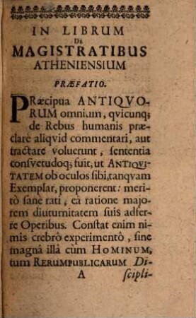 Gulielmi Postelli, Barentonii ... De Magistratibus Atheniensium Liber : isque non solum ad Graecorum, sed & Romanorum Politiam, omnemque Veterum Historiam intelligendam utilissimus ac Gulielmo Poyeto, totius Galliae Cancellario, olim dicatus, nunc Notulis atque Commentariolo illustratus
