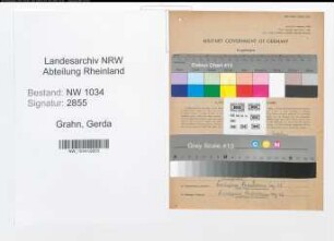 Entnazifizierung Gerda Grahn , geb. 01.03.1890 ()
