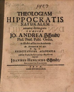 Theologia Hippocratis naturalis