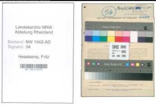 Entnazifizierung Fritz Hesekamp , geb. 06.07.1894 (Vertreter)