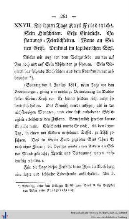 XXVII. Die letzten Tage Karl Friederichs