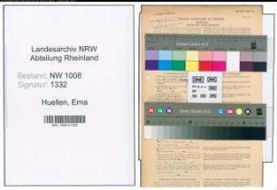Entnazifizierung Erna Huellen , geb. 20.09.1886 ()