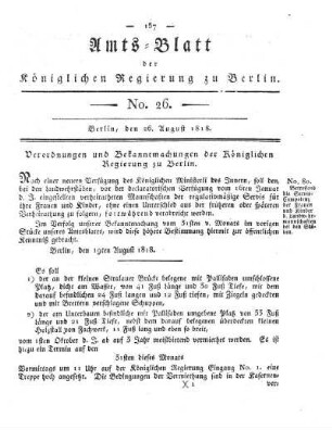 No. 26, 26. August 1818