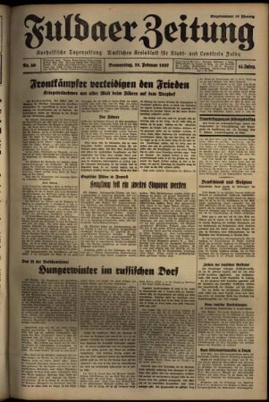 Ausgabe vom Donnerstag, den 18. Februar 1937.