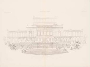 Stadttheater, Leipzig: Rückansicht (aus: Atlas zur Zeitschrift für Bauwesen, hrsg. v. G. Erbkam, Jg. 20, 1870)