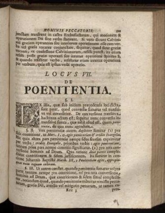 Locus VII. De Pœnitentia