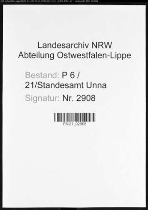 Sterberegister Standesamt Unna
