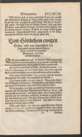 Von Göttlichem ewigen Gesetz ...