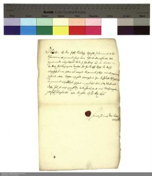 Versprechen Hans Heinrichs von Gebsattel, eine Pergamenturkunde anfertigen zu lassen