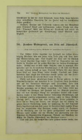 106. Preußens Wiedergeburt; von Stein und Scharnhorst