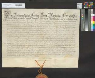 Einladung des Erzbischofs Max Friedrich von Köln zur römischen Königswahl zu Frankfurt am Main durch Erzbischof Emmerich Joseph von Mainz.