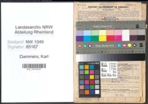 Entnazifizierung Karl Dammers , geb. 09.12.1873 (Kaufmann)