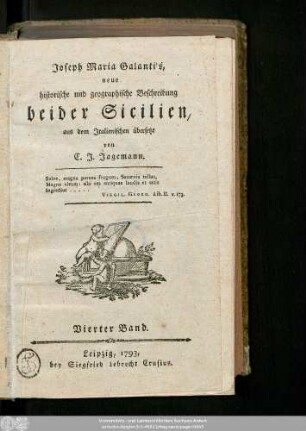 4: Joseph Maria Galanti's neue historische und geographische Beschreibung beider Sicilien