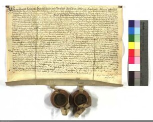Revers des Johann v. Hundelshausen und des Reinhart Treusch v. Bottlar auf Brandenfels für Hans Burckhard v. Hundelshausen bei seiner Aufnahme in ...
