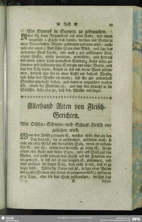 Allerhand Arten von Fleisch-Gerichten