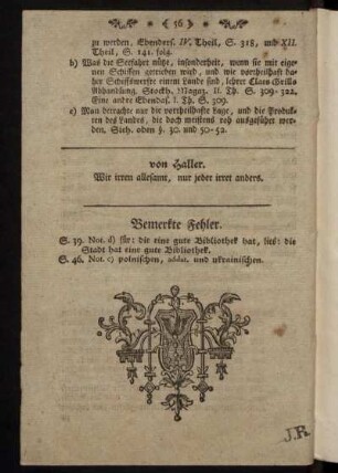 Bemerkte Fehler