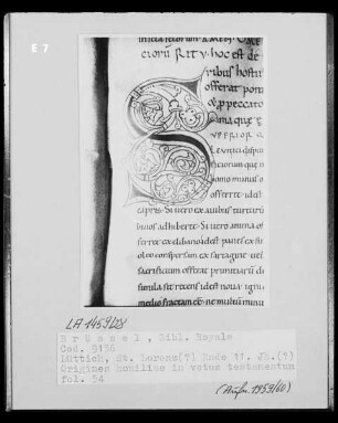Ms 9136, Origines Homiliae in vetus testamentum, fol. 54: Initiale S