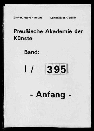 Inventarverzeichnis der Gesamtakademie
