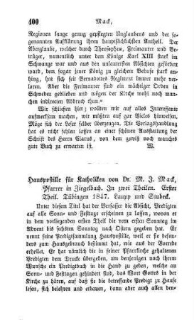 400-406 "Hauspostille für Katholiken" von M. J. Mack