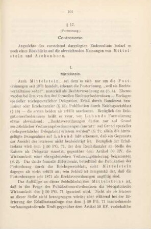 § 17. (Fortsetzung.) Controverse