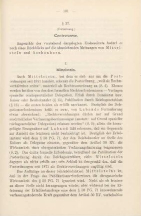 § 17. (Fortsetzung.) Controverse