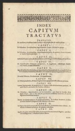 Index Capitum Tractatus